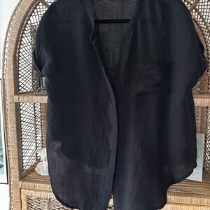 Blush Black Sheer Top